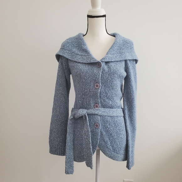 Anthropologie Sleeping on Snow Tie Waist Cardigan Sweater  Size Small - Picture 1 of 10